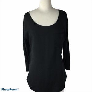 Banana Republic Black Top, 3/4 Sleeves, Size Small